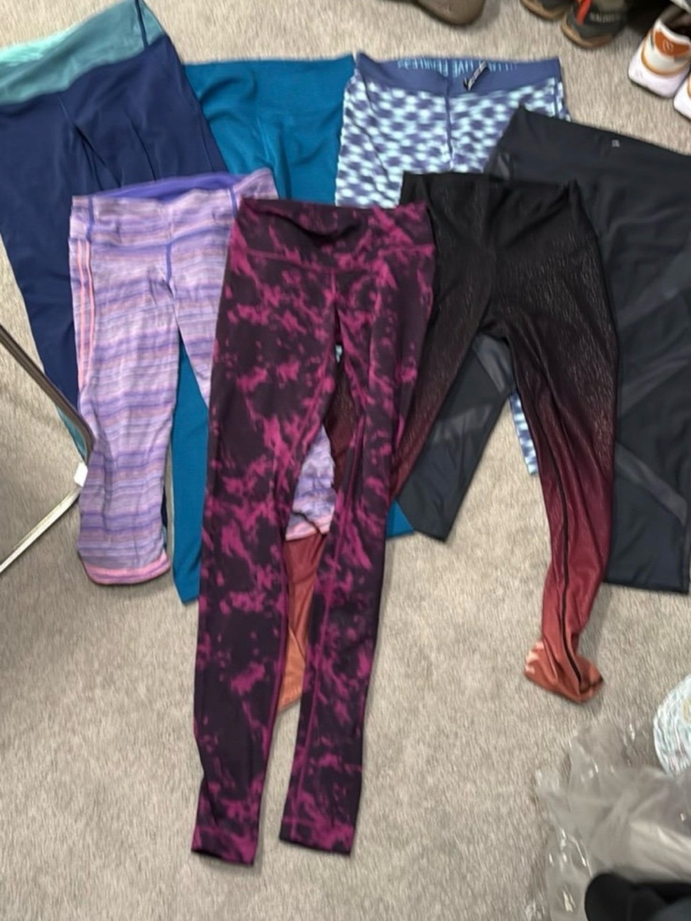 lululemon athletica Burgundy and Black Tie-Dye Leggings